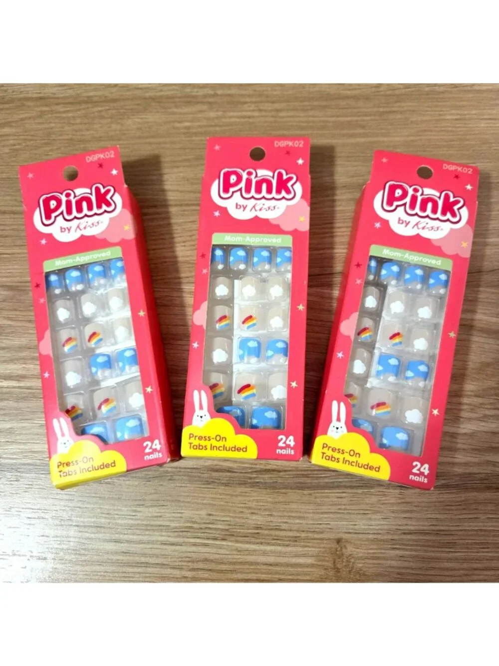 Pink by Kiss Selena kids' press-on nails lot of 3